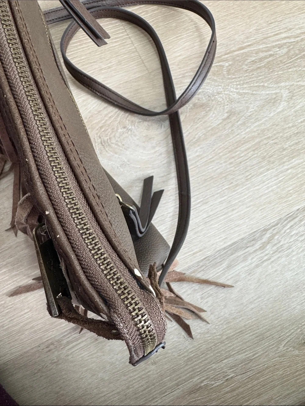 Jessica Simpson Brown Fringe Crossbody Bag